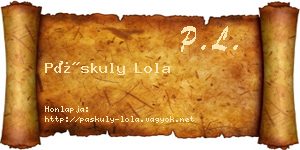Páskuly Lola névjegykártya